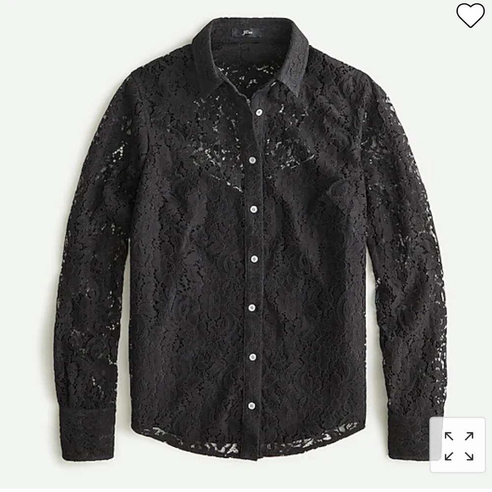 J.crew lace classic button up blouse